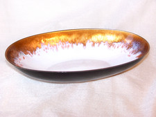 Email Kupfer / Messing Schale, L.25 cm, B.14,6 cm, H.4,5 cm, 60/70er J., TOP-Zus