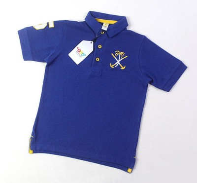 Boys Blue Polo Shirt Kids Cotton Short Sleeve Casual Summer Tee 1-12Y