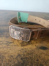 QC15140 VINTAGE 1980 **THE LONE RANGER RIDES AGAIN** TV SHOW BELT BUCKLE