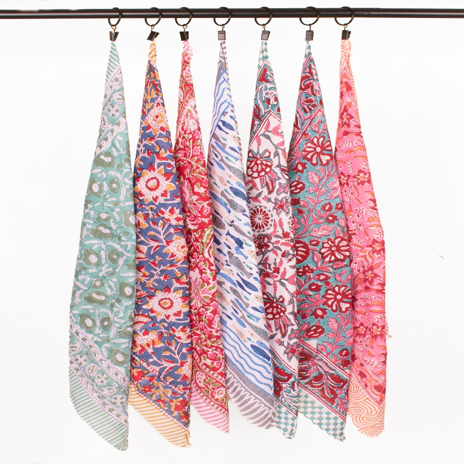 Set Of 7 Durable Outdoor Bandana Cotton Handmade Neckerchief Block Printed Scarf
Opens in a new wind