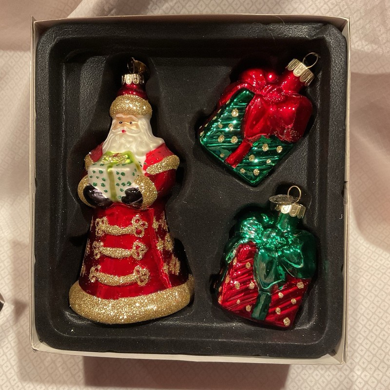 Celebrations Radko Santa With Presents Ornaments 25th Anniversary 2010 NIB
