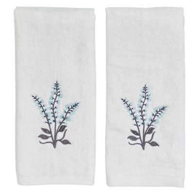 Summer Soft Absorbent Floral Guest Hand Towels Summer Light Blue Flowers and ...