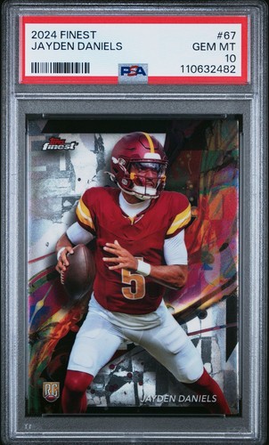 2024 Topps Finest JAYDEN DANIELS #67 RC Rookie Common PSA 10