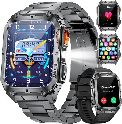 MARKENLOS Smartwatch Herren Damen mit Telefonfunktion Armbanduhr für iPhone Samsung Huawei