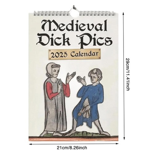 2025 Calendar Rude Calendar Present Strange Medieval Dick Wall Medieval Dick - Picture 3 of 9