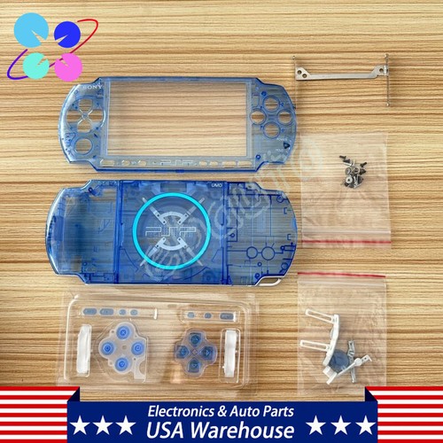 Nuevo Repuesto Para PSP 3000 Carcasa Completa Carcasa Cubierta con Botones Azul Transparente - Imagen 7 de 7