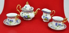 Miniature Fine Noritake A Sevre N Decor 4 pcs. tea set. Teapot 3" (BI#MK/180914)