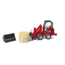 Bruder 02192 Schaffer Compact Loader with Bale Gripper and 1 Round Bale - New