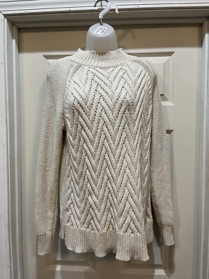 CHAPS M Sweater. Multi Cream.  Pullover. Cotton EUC