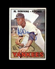 Al Downing Signed 1967 Topps New York Yankees Autograph