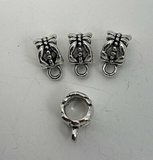100 Oxidized Silver Bails Connectors for Charms/Pendants/Beads 8A Box 101A