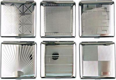 Jean Claude 20 Kingsize Cigarette Case Metal Chrome / Rubber Band / 2  Models