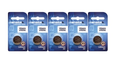 Renata CR2032 3V Lithium (5pk) Watch, Medical Equipment, Keyless Remote Battery
