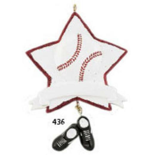 MLB Baseball Star Glitter Personalized Christmas Tree Ornament