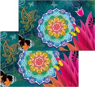 Fußmatten Fußabstreifer DECOR Mandala bunt Schmetterling Boho waschbar 2 Größen