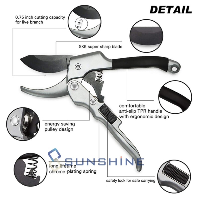 Heavy Duty Garden Ratchet Hand Pruners Pro Pruning Shears Clippers Trimmers eBay