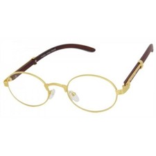 Men's Eye Wear Sunglasses Hip Hop Hippie Gold Oval Clear Glasses Classic Shades