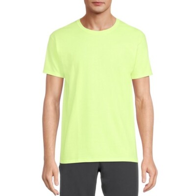 Athletic Works T-Shirt Big Men's Size 4XL Yellow Crewneck --J8