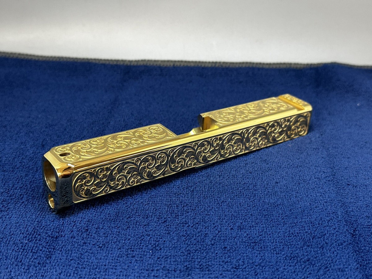 Glock 19 Slide Scroll Engraved 24k Gold Plated Custom | eBay
