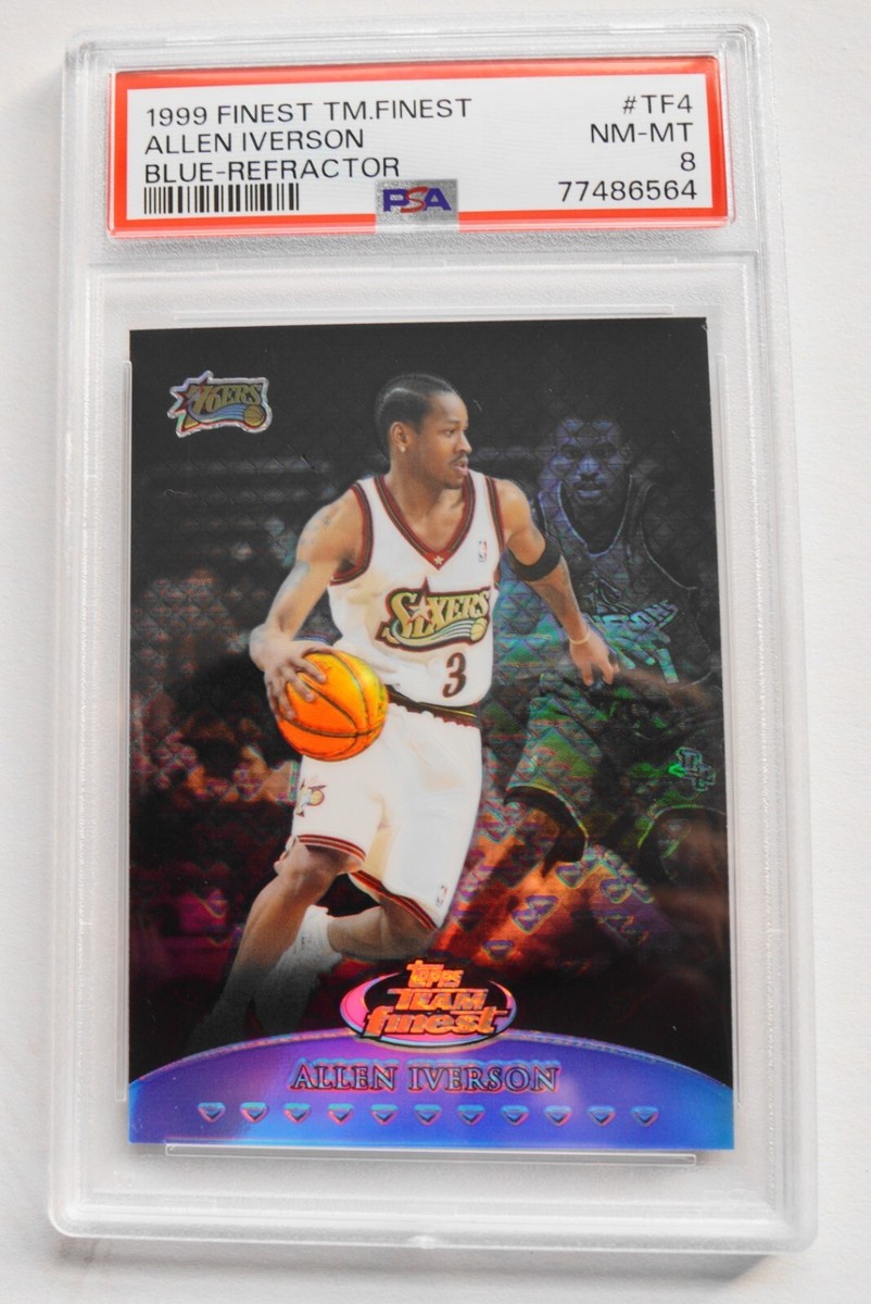 1999-00 Topps Finest - Team Finest Allen Iverson #TF4 Blue 1999-00 Topps Finest - Team Finest Allen Iverson #TF4 Blue
