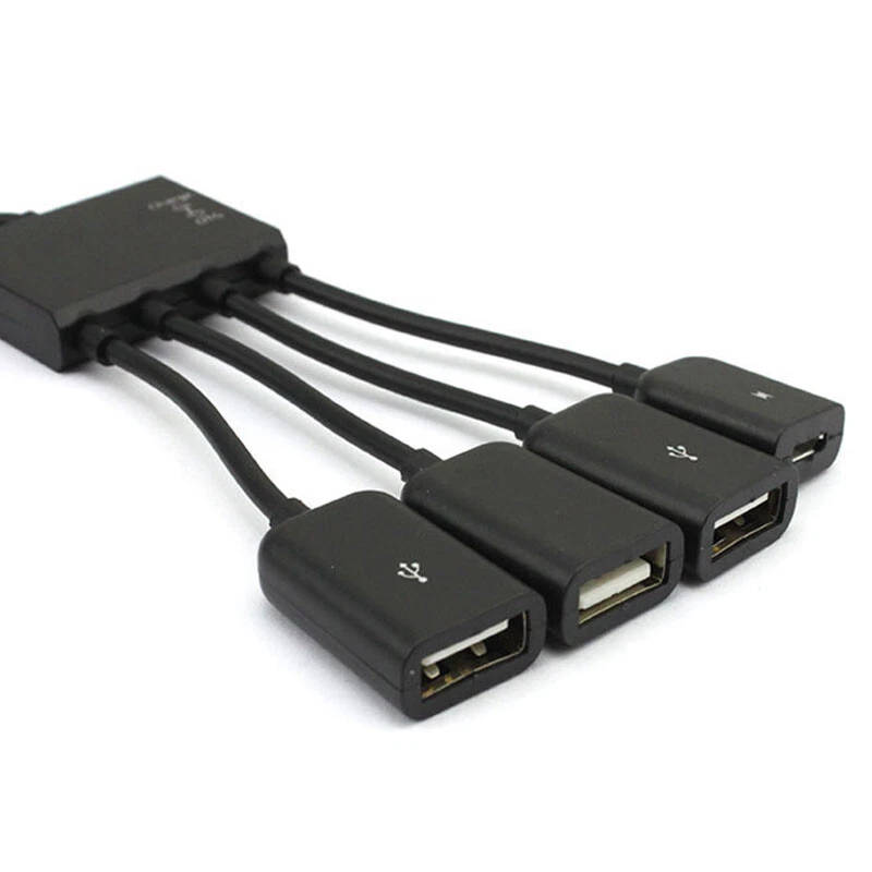 4-in-1 Micro USB OTG Hub with Dual USB 2.0 Ports