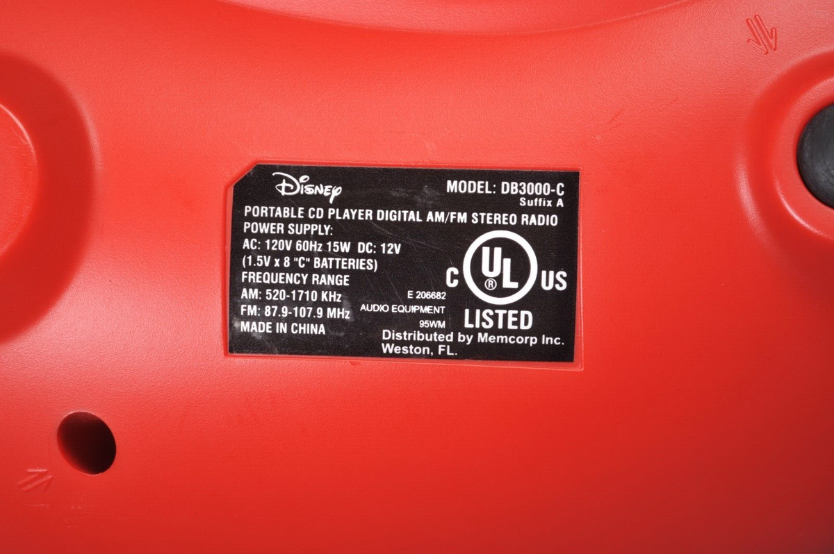 VTG Disney Mickey Mouse DB3000-C Portable CD AM/FM Stereo Radio