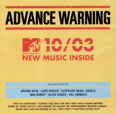MTV Presents Advance Warning: 10/03 (Neu - OVP): Brand New/ Slick Shoes/ Dwele..