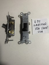 6 Pc Leviton Toggle Single Pole 15 Amp Switch USA Nos