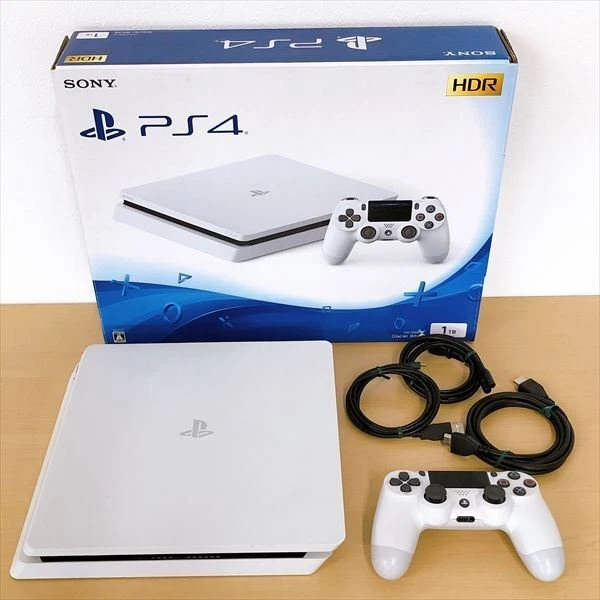 SONY Playstation 4 PS4 Slim 1TB Glacier White CUH-2100B B02 with Box  [Excellent]