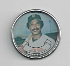 Jim Rice 1987 Topps Coin #21 Red Sox + 1984 Fun Foods Photo Pin