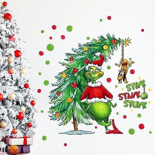 Christmas Tree Wall Sticker  Repositionable Vinyl Graphic – Slick