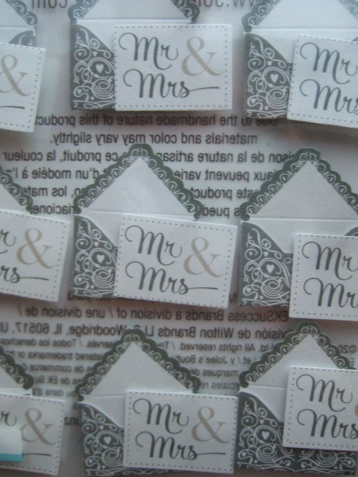 ~MR. & MRS. SOBRES REPETICIONES ~ Pegatinas dimensionales; Invitaciones de boda, fiesta Foto 3 de 3