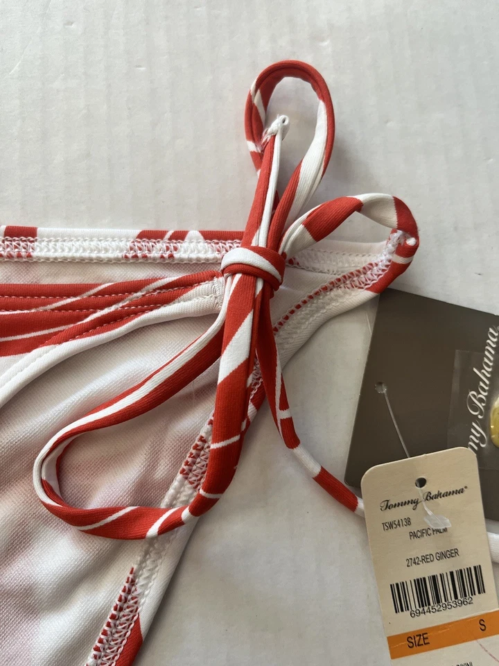 Tommy Bahama *Nuevo con etiquetas Parte inferior de bikini Pacific Palm String rojo para mujer talla pequeña Foto 4 de 4