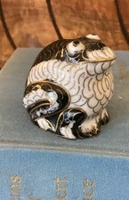 FANTASTIC CLOISONNE FIGURE OF A FROG Or Toad Black Gold White