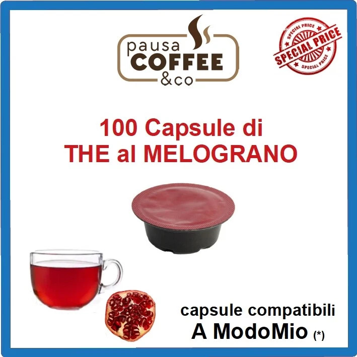 PAUSACOFFEE 100 capsule cialde THE TE TÈ al MELOGRANO compatibili A MODO MIO