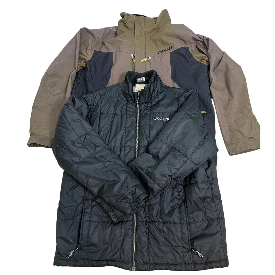 Abrigo chaqueta de esquí vintage Spyder XT 5000 para hombre XL gris con forro acolchado negro Foto 2 de 4