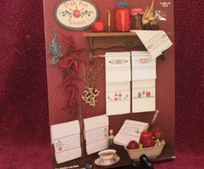 Hutspot House Cross Stitch Pattern Leaflet - Folk Art Towels