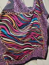 SAHRA Purple Animal Print Silk Scarf