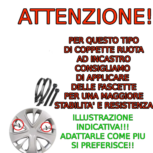 KIT SET 4 COPRICERCHI COPPA RUOTA LANCIA YPSILON Y 843 ARGENTO D15" NUOVO 25.195 - Immagine 2 di 4