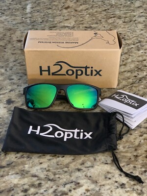 H2Optix CORONADO H2029 Matte Black / Brown Green Flash Mirror Polar Sunglasses