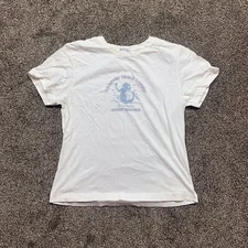 mod-o-doe womens large short sleeve white t-shirt "hampton beach resort"