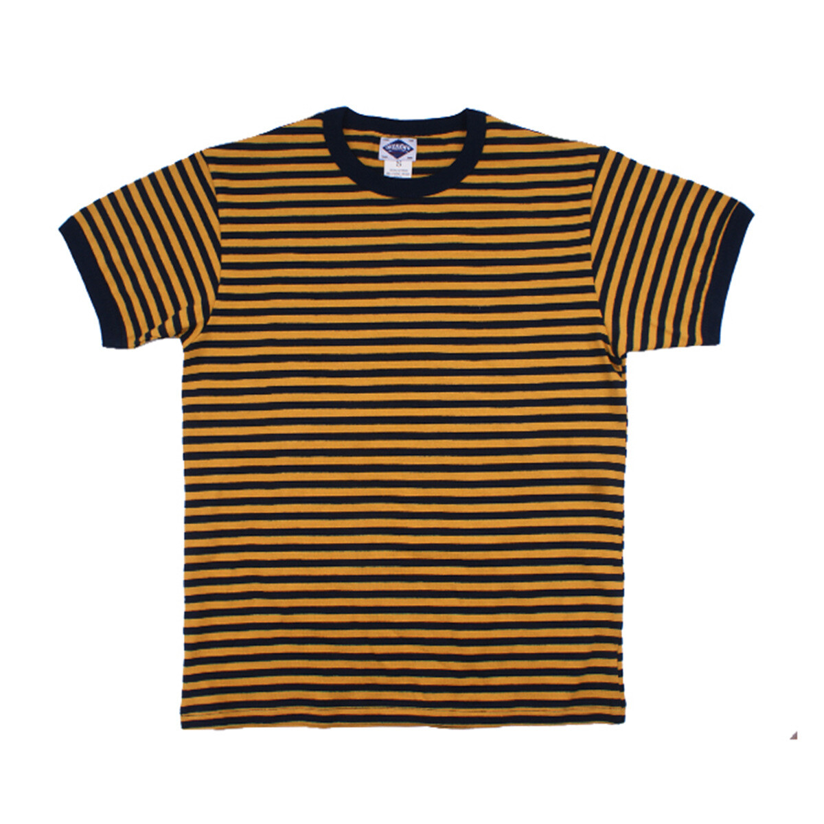 Camisa de marinero a rayas para hombre verano azul marino manga corta peso pesado camiseta informal