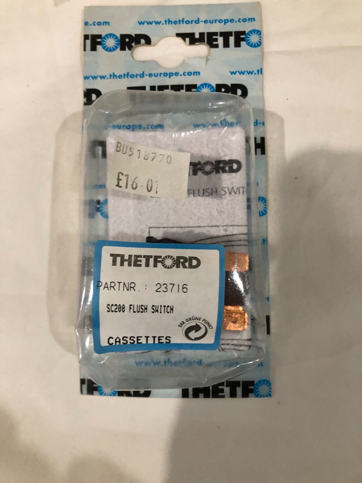 Thetford Flush Switch for SC200 Cassette Toilets - Caravan / Motorhome  23716