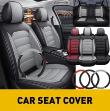 For Toyota RAV4 Front + Rear Car Seat Covers 5-Seats Protector Leather Full Set