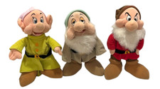 Lot 3 Authentic Disney Snow White  s Grumpy Dopey Sleepy Plush Stuffed Dolls