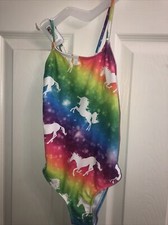 unicorn bathing suit girls size Medium, one piece