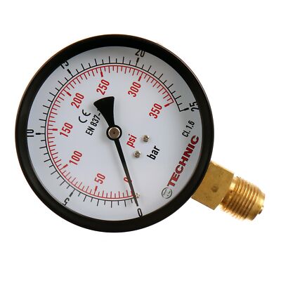 Manometer Glyzerin 0-25 BAR / 350 PSI 100mm 1/2'' Druckanzeige