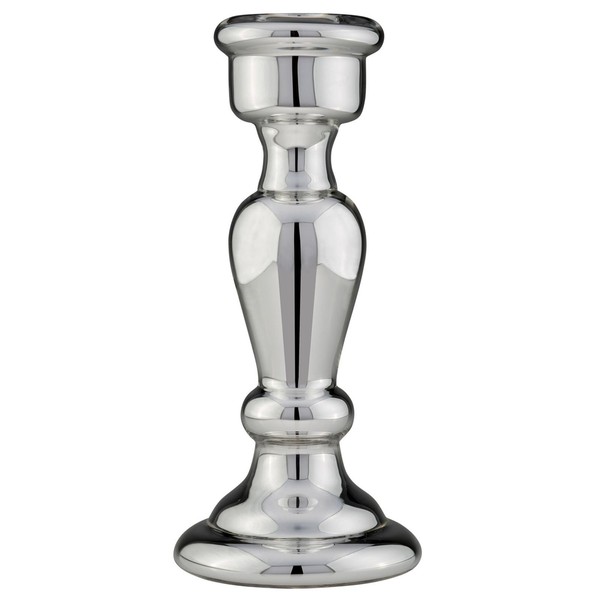 Kerzenleuchter 38 Cm Versilbert Kerzenhalter Stabkerze KerzenstäNder Silberglas-image