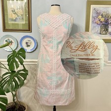Vintage 60s The Lilly Pulitzer Floral Shift Dress Size Small Tropical MCM Pink