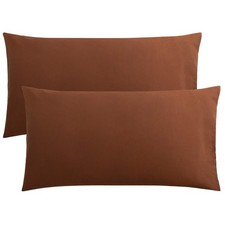 Microfiber King Pillow Covers, 2 Pack, Wrinkle Resistant, Brown